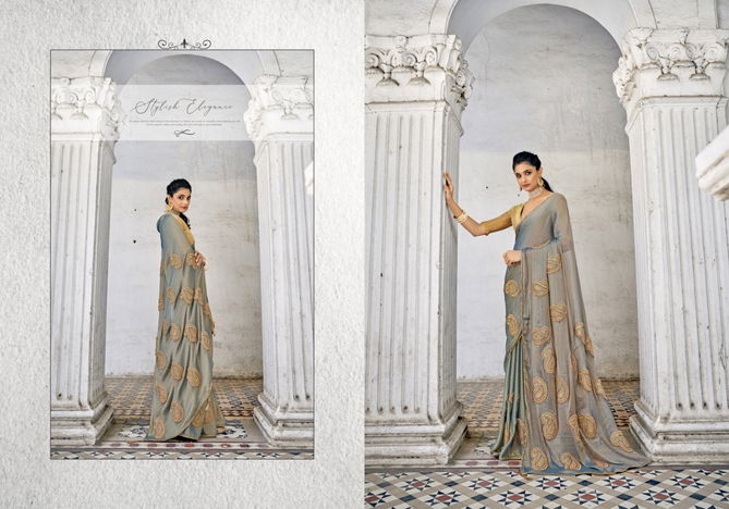 Ynf Mango Chiffon Designer Sarees Catalog